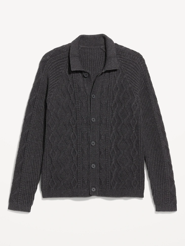 Cable Cardigan Sweater