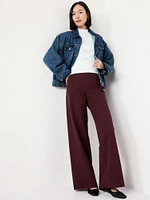 High-Waisted Pull-On Pixie Wide-Leg Pants