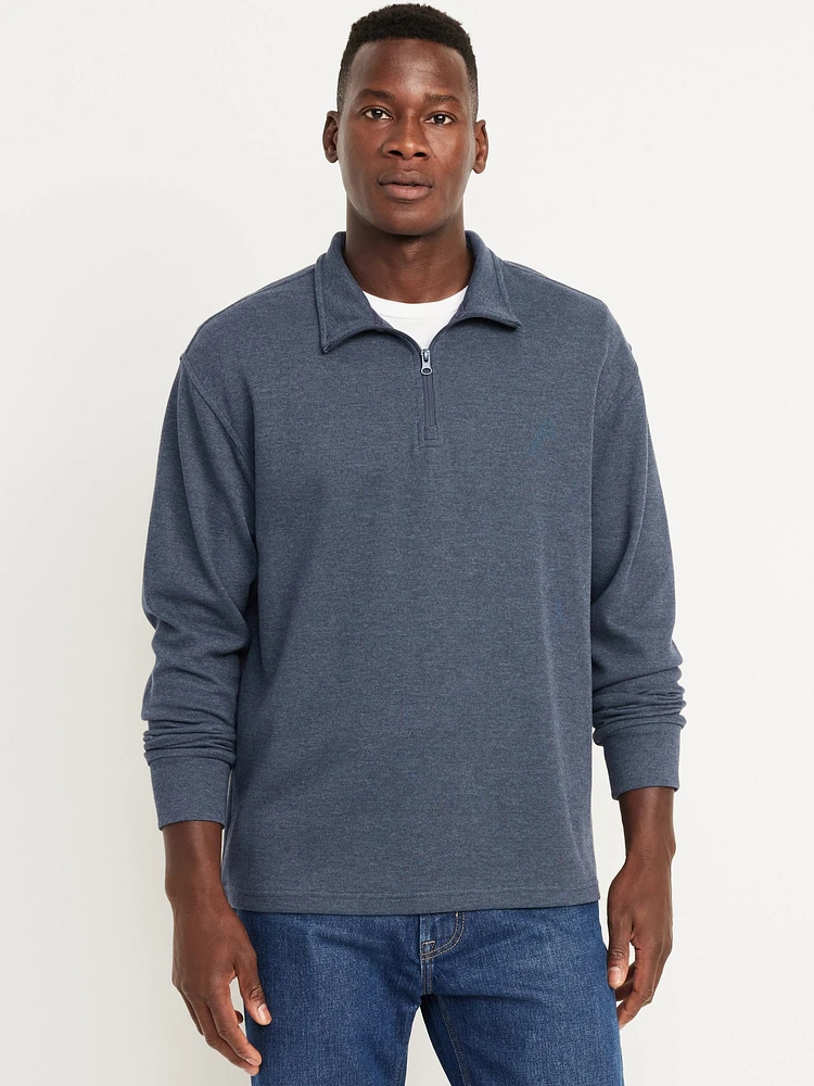 French Rib Quarter-Zip Sweater