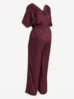 Maternity V-Neck Crepe Jumpsuit