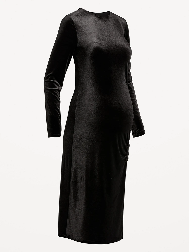 Maternity Velvet Midi Dress