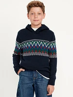 Fair Isle Pullover Hoodie for Boys