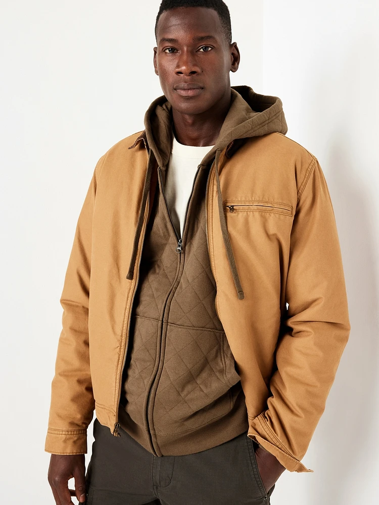 Quilted Full-Zip Sweatshirt