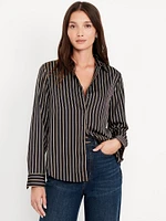 Classic Button-Down Satin Shirt