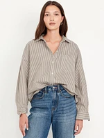 Oversized Button-Down Boyfriend Shirt