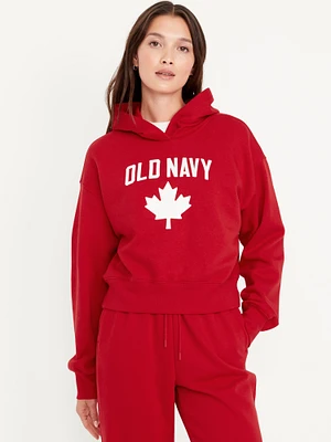 Oversized Canada Logo-Graphic Hoodie