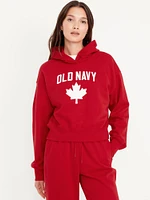 Oversized Canada Logo-Graphic Hoodie