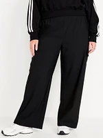 High-Waisted SleekTech Wide-Leg Cargo Pants