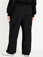 High-Waisted SleekTech Wide-Leg Cargo Pants