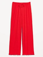 High-Waisted Ribbed Pajama Pants