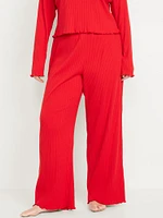 High-Waisted Ribbed Pajama Pants