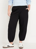 High-Waisted Dynamic Fleece Barrel-Leg Pants