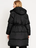 Water-Resistant Quilted Long Puffer Jacket