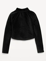 Half-Zip Velour Performance Top for Girls