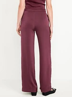 High-Waisted Satin Super Wide-Leg Pants