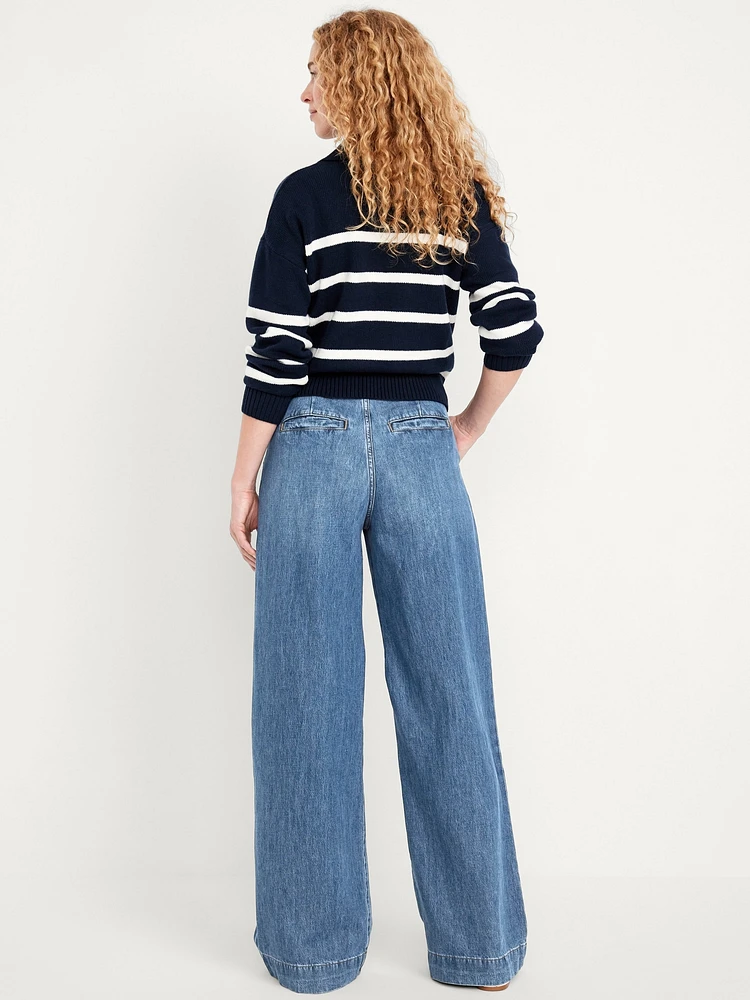 Extra High-Waisted Baggy Wide-Leg Trouser Jeans