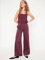 High-Waisted Satin Super Wide-Leg Pants