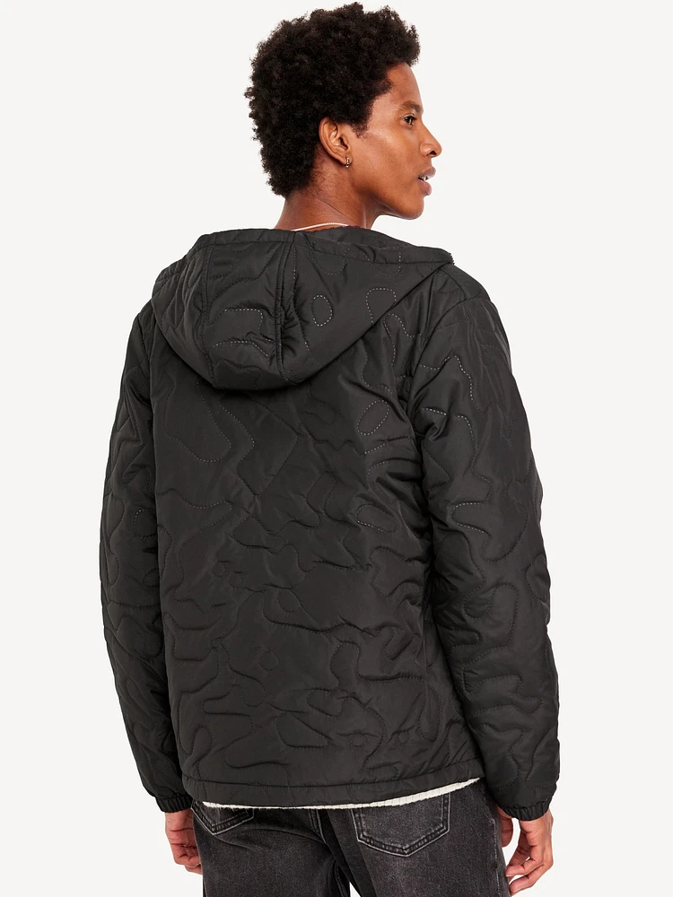 Water-Resistant Quilted Zip Jacket