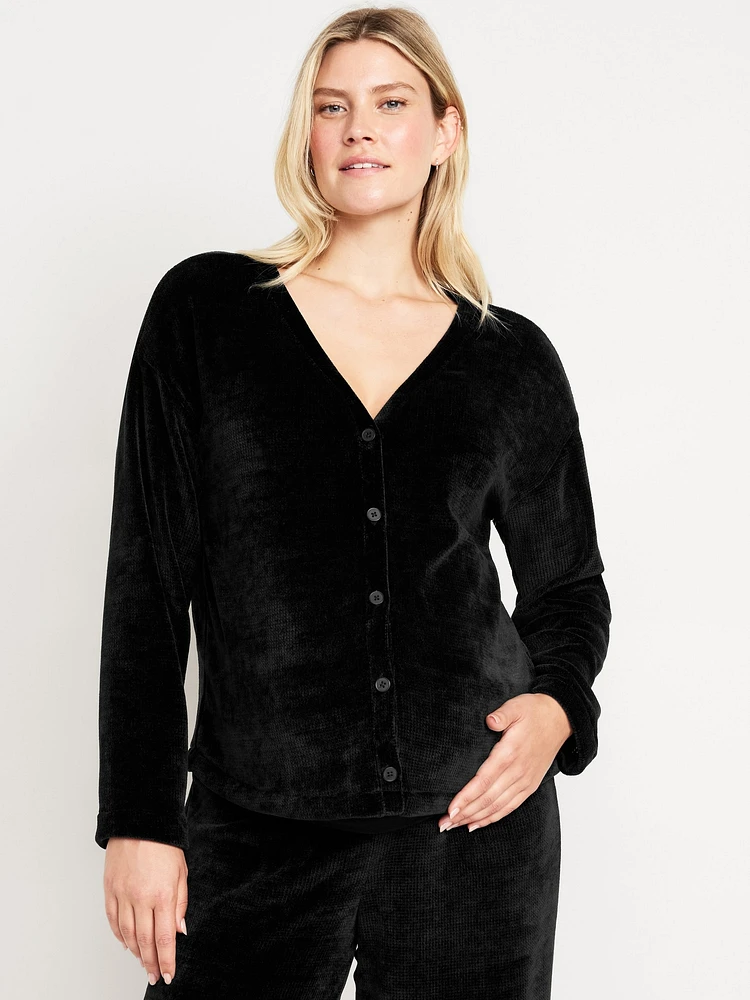 Maternity Cozy Chenille Button-Down Top