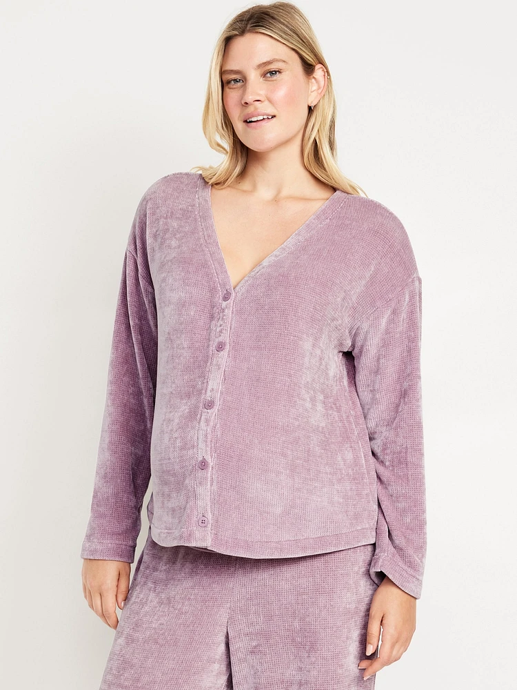 Maternity Cozy Chenille Button-Down Top