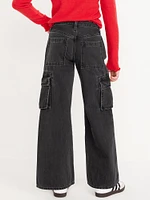 High-Waisted Super Baggy Wide-Leg Cargo Jeans for Girls