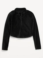 Half-Zip Velour Performance Top for Girls