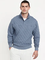 Quarter-Snap Quilted Fleece Sweatshirt