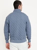 Quarter-Snap Quilted Fleece Sweatshirt