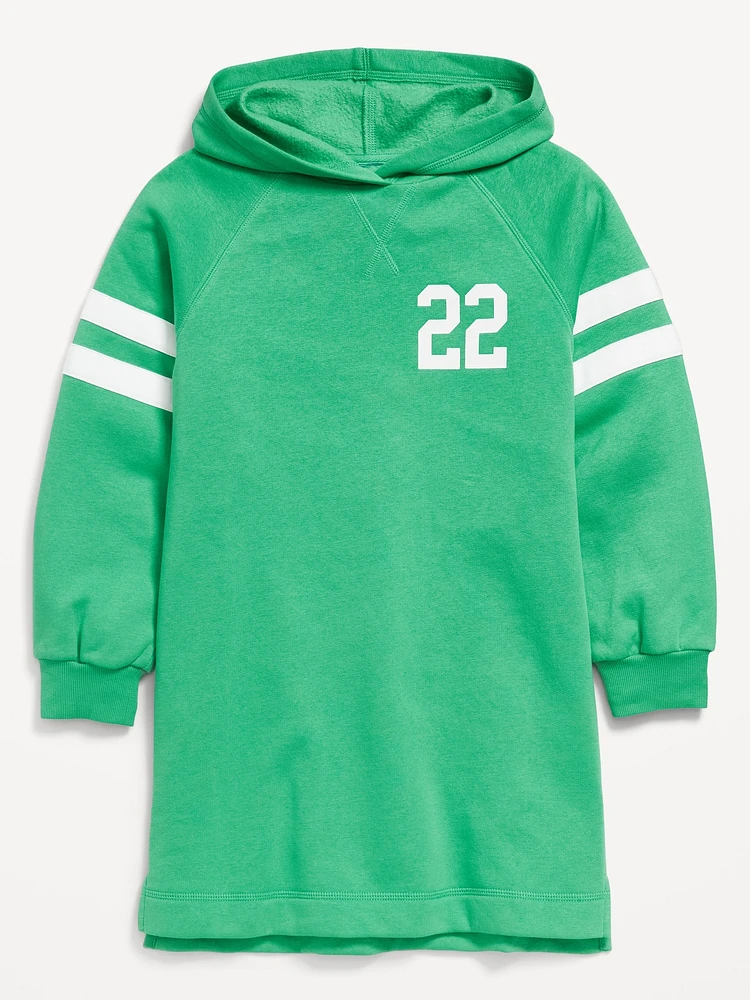 Long-Sleeve Hooded Fleece Dress for Girls