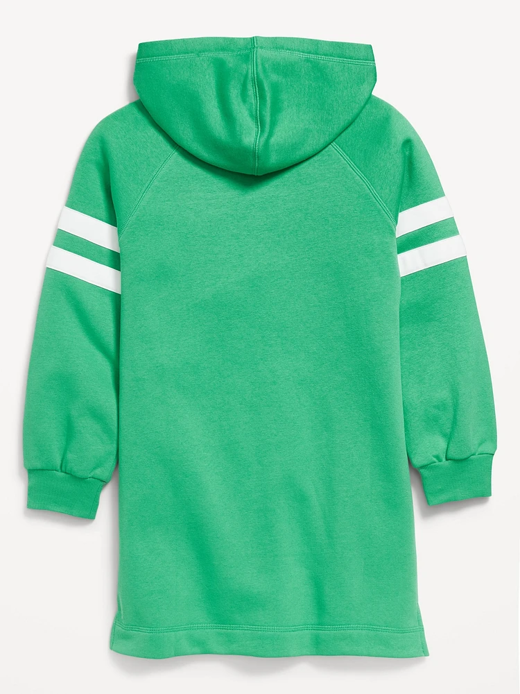 Long-Sleeve Hooded Fleece Dress for Girls