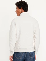 Quarter-Snap Quilted Fleece Sweatshirt