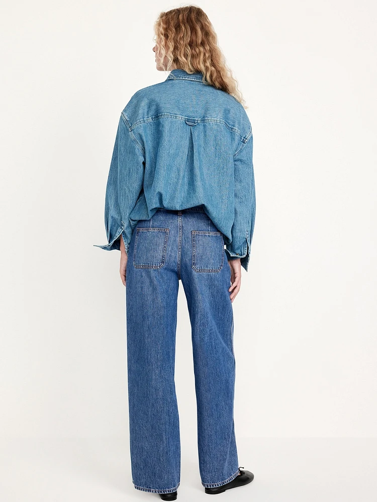 High-Waisted Baggy Wide-Leg Trouser Jeans