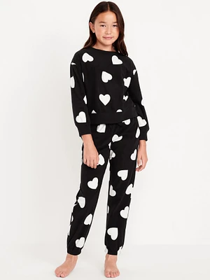 Printed Microfleece Pajama Joggers Set for Girls