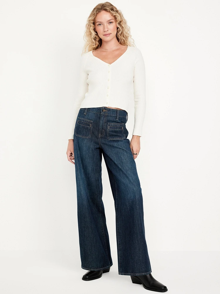 High-Waisted Baggy Wide-Leg Trouser Jeans