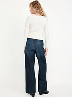 High-Waisted Baggy Wide-Leg Trouser Jeans