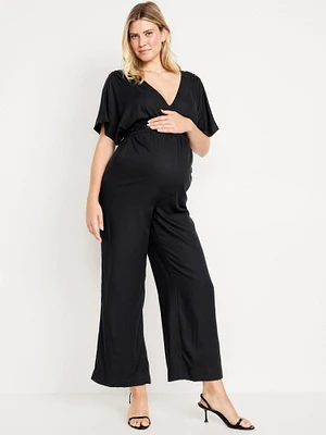 Maternity V-Neck Crepe Jumpsuit