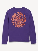 Long-Sleeve Waffle-Knit Graphic Performance Top for Boys