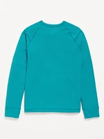 Long-Sleeve Waffle-Knit Graphic Performance Top for Boys