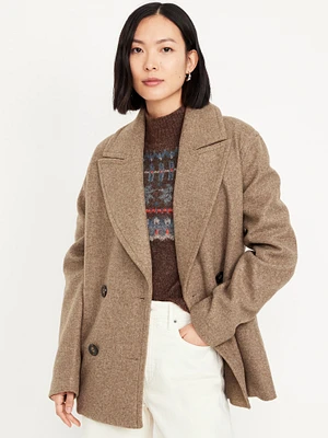 Oversized Double-Breasted Pea Coat