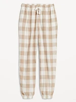 High-Waisted Flannel Pajama Joggers