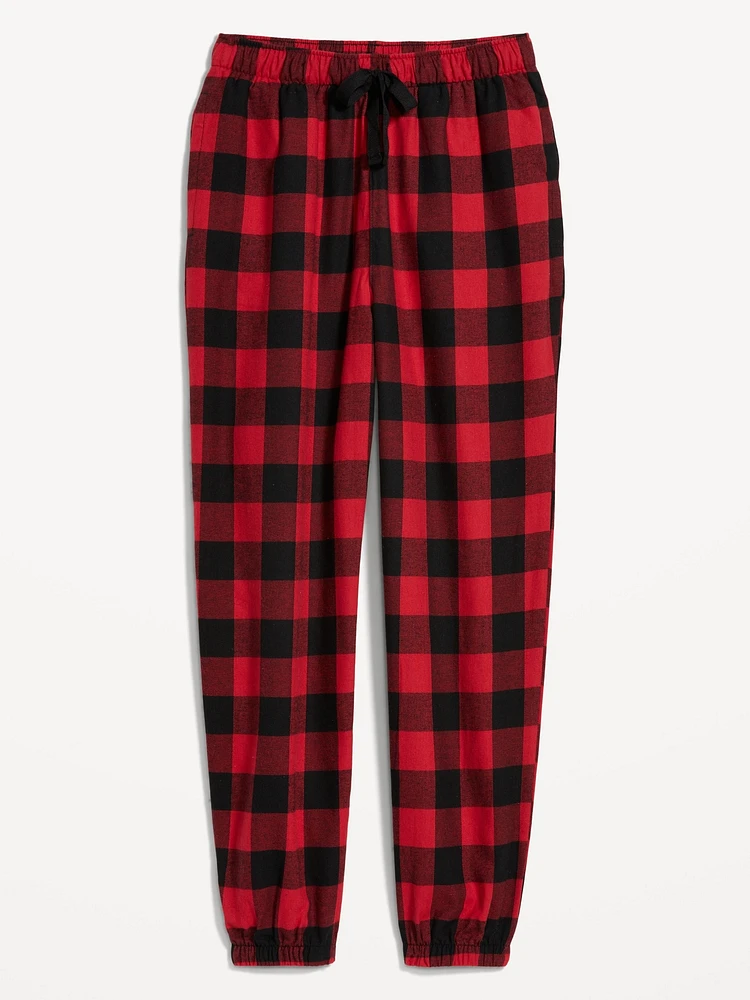 High-Waisted Flannel Pajama Joggers for Women