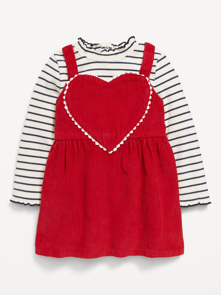 Printed Mock-Neck and Dress Set for Baby