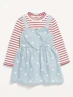 Printed Mock-Neck and Dress Set for Baby