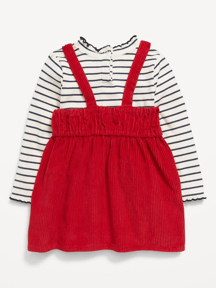 Printed Mock-Neck and Dress Set for Baby