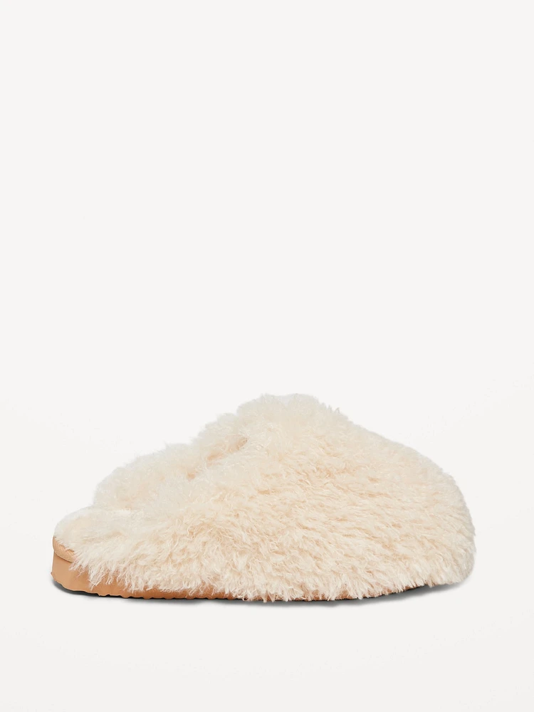 Faux Fur Mule Slippers for Women