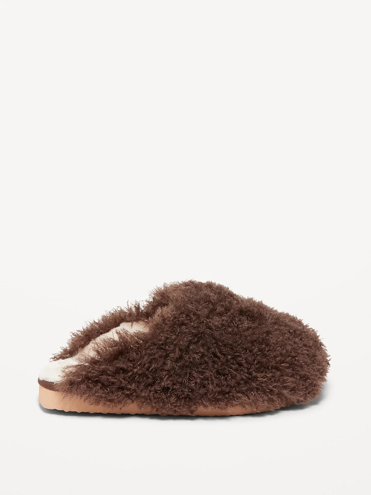 Faux Fur Mule Slippers for Women