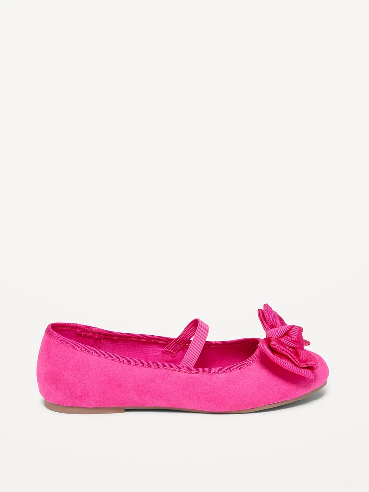 Faux-Suede Bow Ballet Flats for Girls