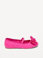 Faux-Suede Bow Ballet Flats for Girls