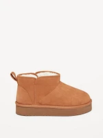 Faux-Suede Faux-Fur Lined Platform Boots for Girls