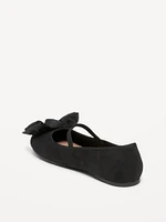 Faux-Suede Bow Ballet Flats for Girls